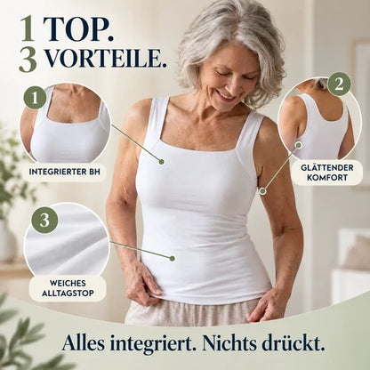 Top 3-in-1 – Das Top, das Ihren BH ersetzt | Bequemes Support-Top mit integriertem BH