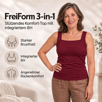 Top 3-in-1 – Das Top, das Ihren BH ersetzt | Bequemes Support-Top mit integriertem BH