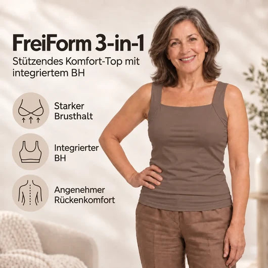 Top 3-in-1 – Das Top, das Ihren BH ersetzt | Bequemes Support-Top mit integriertem BH