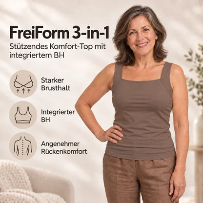 Top 3-in-1 – Das Top, das Ihren BH ersetzt | Bequemes Support-Top mit integriertem BH