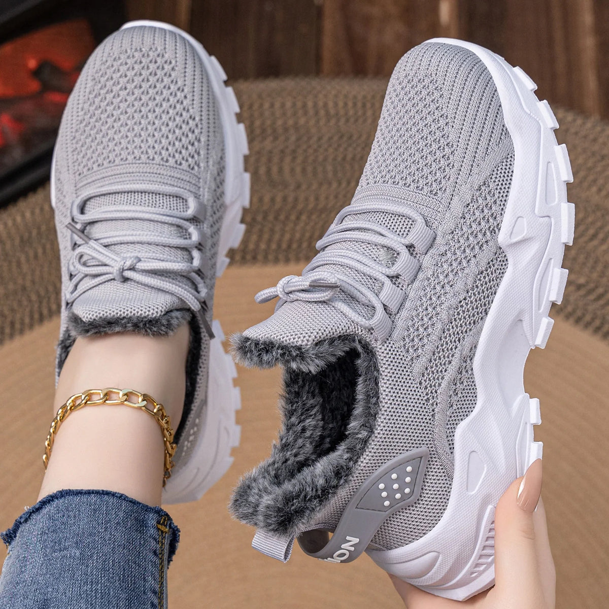 Damen-Winter-Sportschuhe mit warmem Innenfutter – warm, bequem und rutschhemmend für den Winter 🔥 Das zweite Paar zum halben Preis!