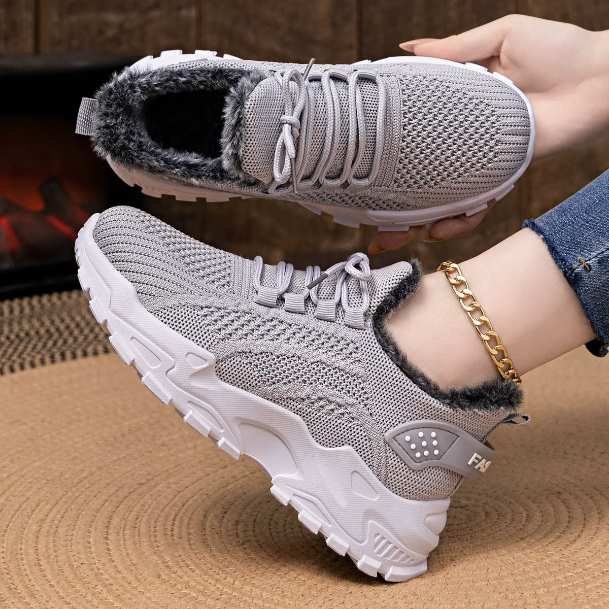 Damen-Winter-Sportschuhe mit warmem Innenfutter – warm, bequem und rutschhemmend für den Winter 🔥 Das zweite Paar zum halben Preis!