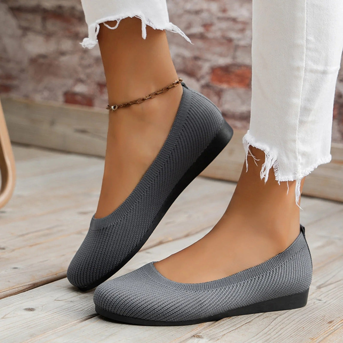 Leichte gestrickte Slip-on-Schuhe – atmungsaktiv & bequem 🌸