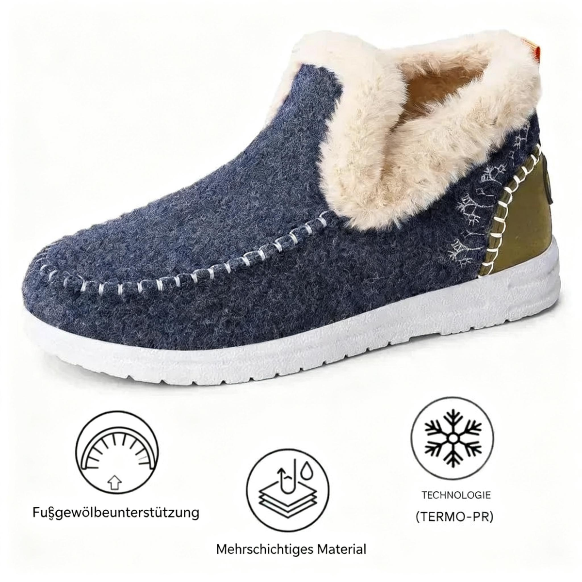 Weiche und bequeme Damen­schuhe der gehobenen Klasse aus hochwertigem Kaschmir – mit optimaler Fußgewölbeunterstützung für ein leichteres Gehen! 🔥 70 % Rabatt nur heute – nicht verpassen!