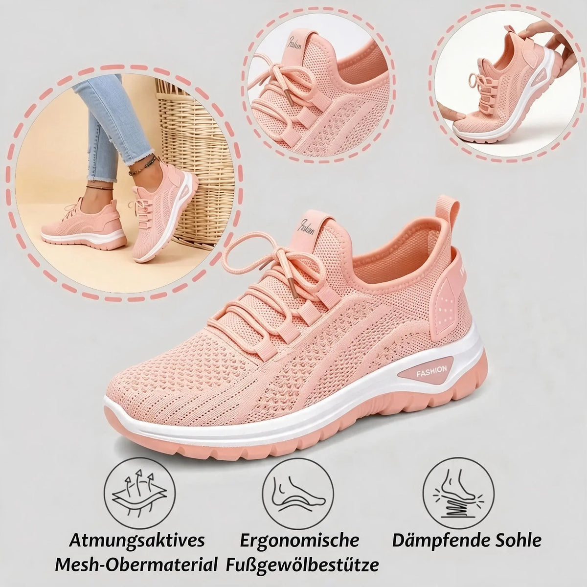 🔥Orthopädische Damenschuhe mit weicher, gepolsterter Sohle – Komfortables, schmerzfreies Gehen den ganzen Tag!