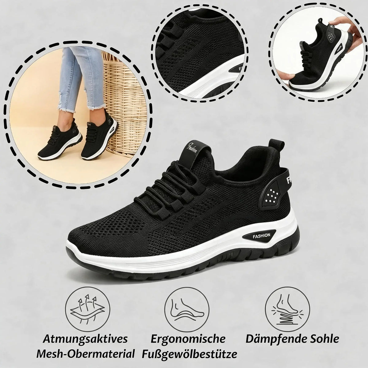 🔥Orthopädische Damenschuhe mit weicher, gepolsterter Sohle – Komfortables, schmerzfreies Gehen den ganzen Tag!