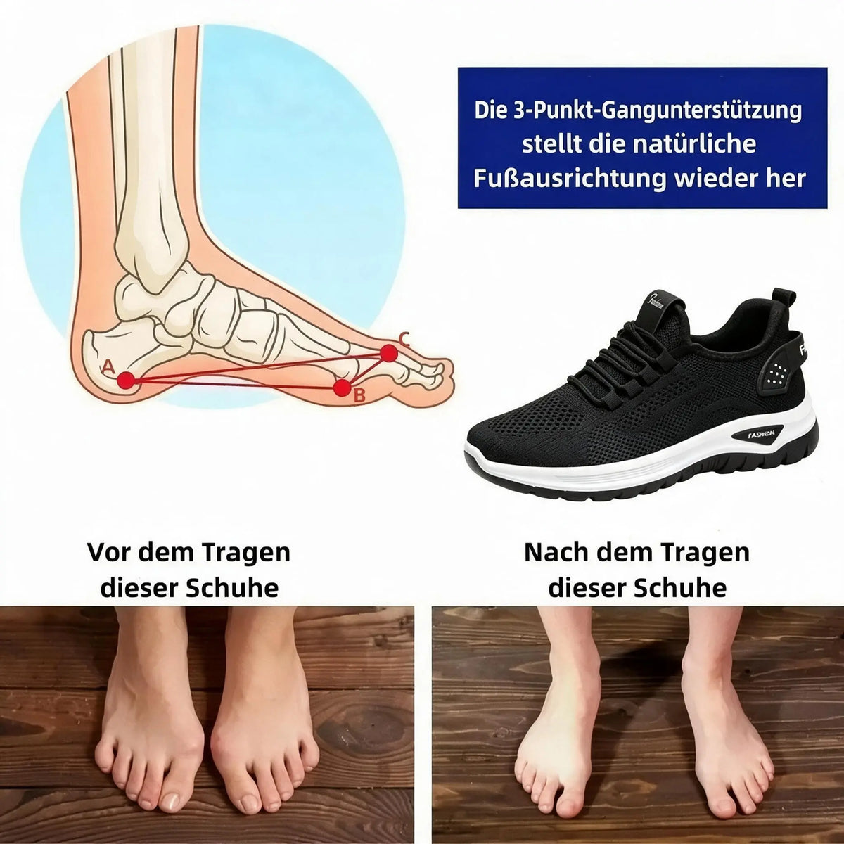 🔥Orthopädische Damenschuhe mit weicher, gepolsterter Sohle – Komfortables, schmerzfreies Gehen den ganzen Tag!