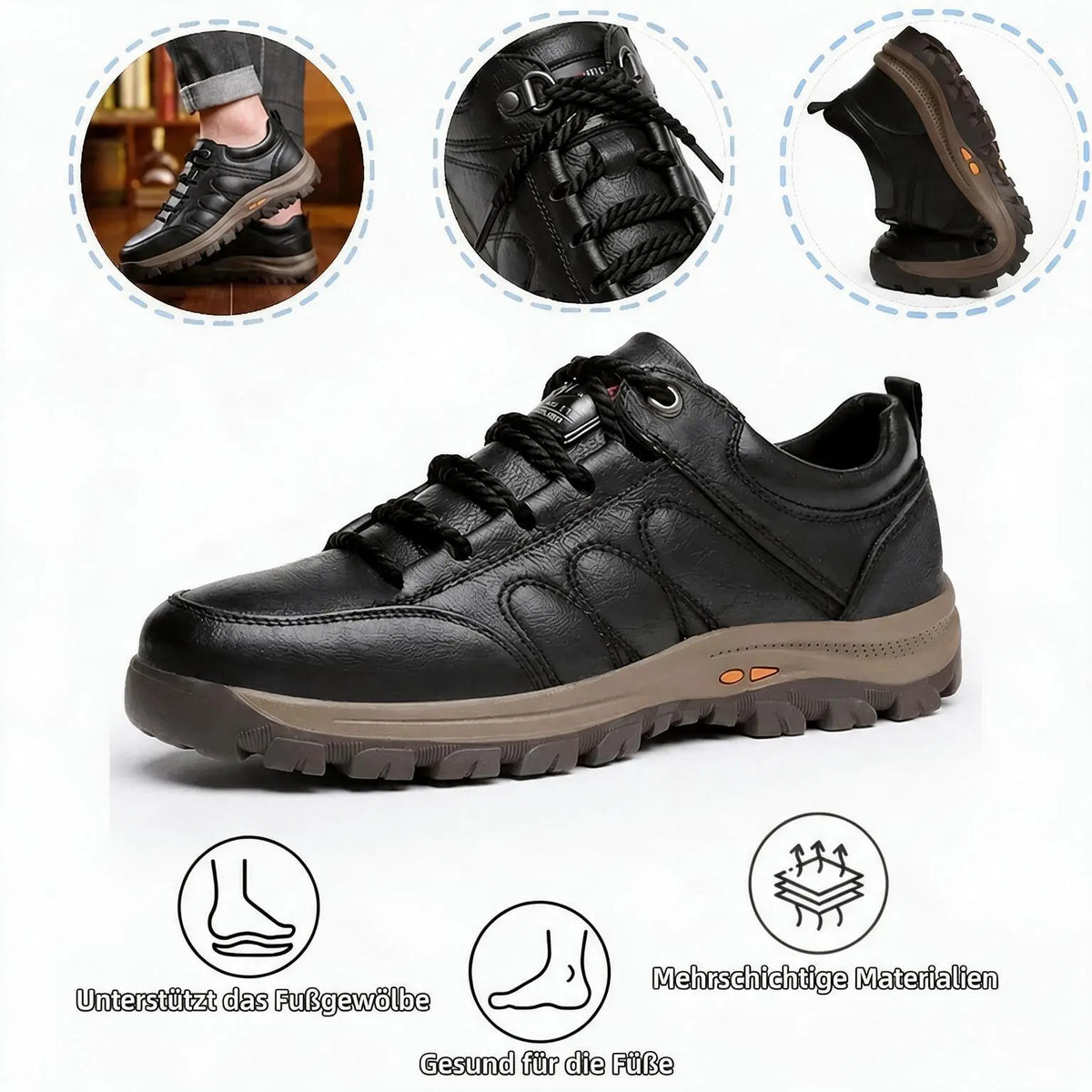 ⏰ 60 % Rabatt nur heute – verpassen Sie dieses Angebot nicht! 🐂 Wasserfeste und rutschfeste 🦶 orthopädische Herrenschuhe aus Rindsleder, die Fußschmerzen lindern